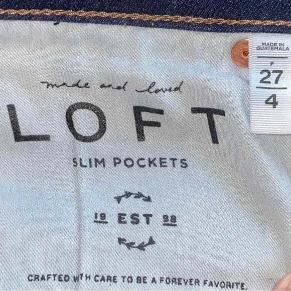 LOFT Jeans Made And Loved Slim Pockets Fringe Hem Size 27 Excellent Condition - Picture 8 of 10